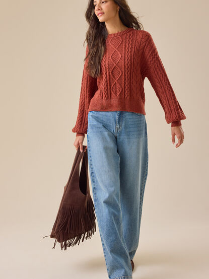 Diane Cropped Cable Sweater - TULLABEE