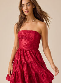 Nate Jacquard Tiered Mini Dress Detail 2 - TULLABEE