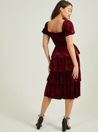 Adela Tiered Velvet Mama Dress Detail 4 - TULLABEE