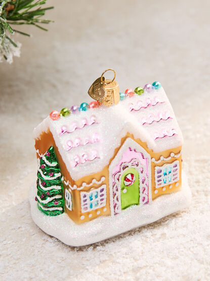 Sparkle Gingerbread House Ornament - TULLABEE