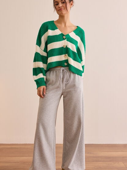 Lined Up Striped Cardigan - TULLABEE