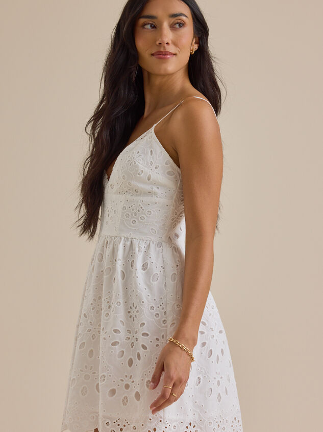 Sallie Eyelet Mini Dress Detail 2 - TULLABEE