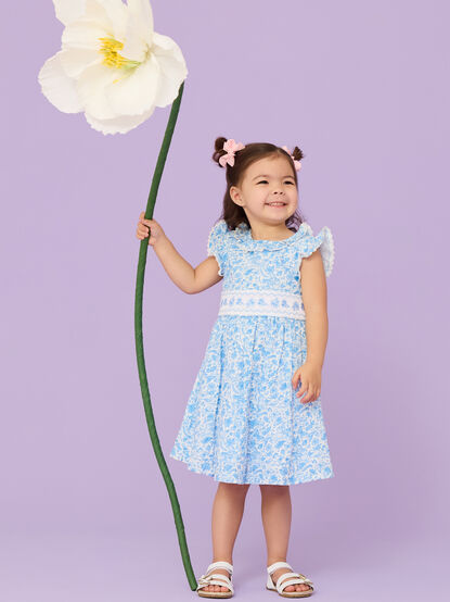 Lydia Floral Smocked Toddler Dress - TULLABEE