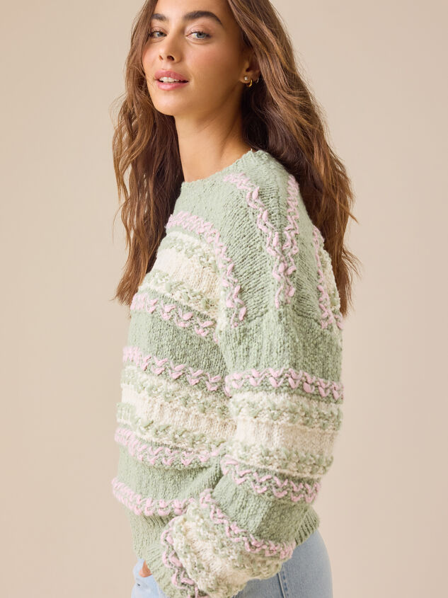 Katherine Textured Stripe Sweater Detail 4 - TULLABEE