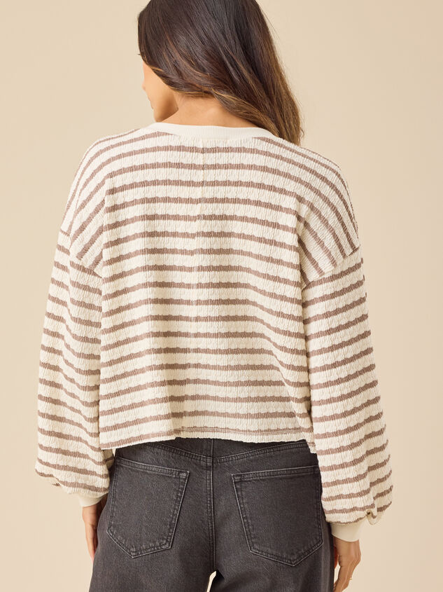 Raelynn V-Neck Striped Top Detail 4 - TULLABEE