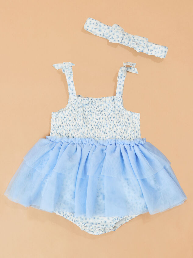 Elly Smocked Bubble With Headband - TULLABEE