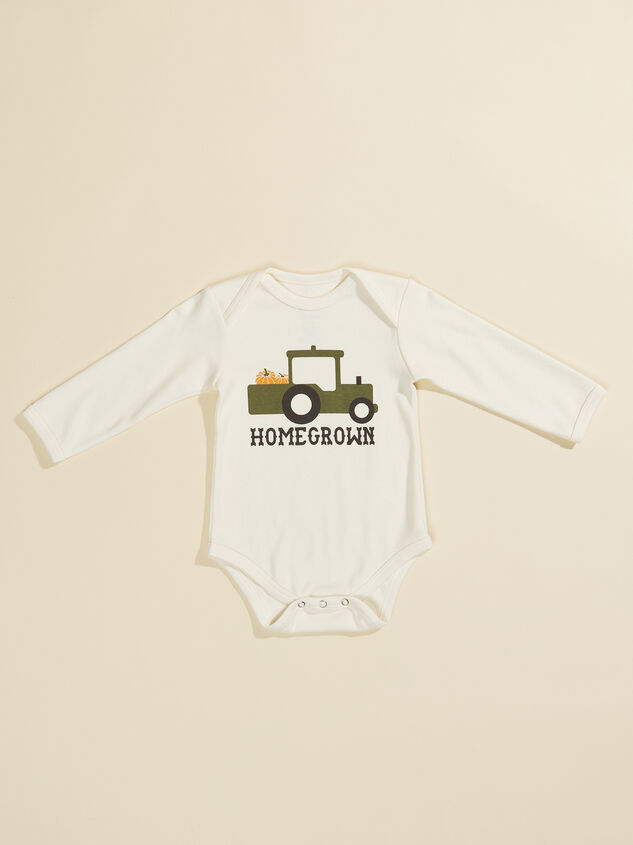Homegrown Tractor Bodysuit Detail 1 - TULLABEE