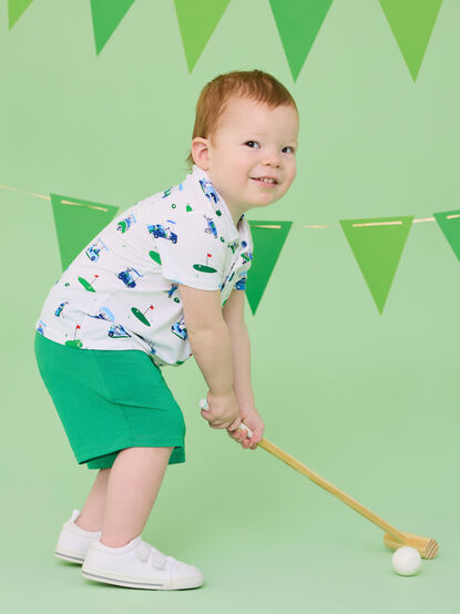 On The Green Polo Top and Shorts Set - TULLABEE