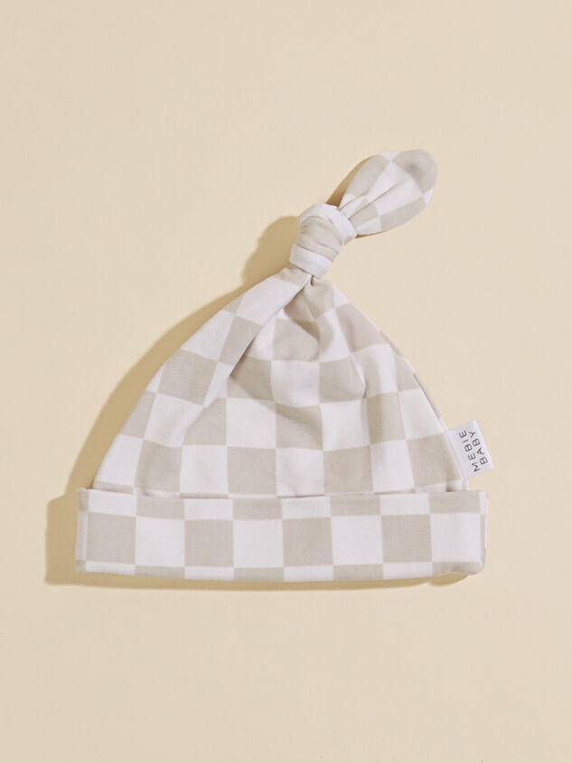 Jamie Checkered Knot Hat Detail 2 - TULLABEE