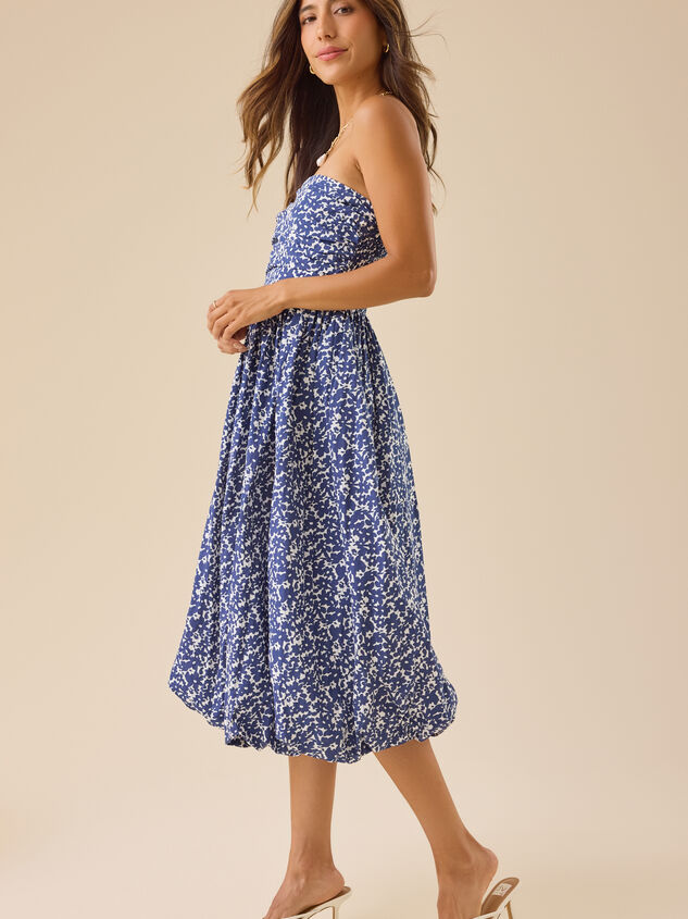 Catherine Floral Bubble Midi Dress Detail 3 - TULLABEE