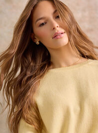 Marigold Cashmere Crew Neck Sweater Detail 3 - TULLABEE