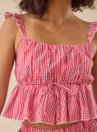 Jenni Gingham Tank Top Detail 3 - TULLABEE