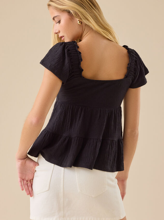 Lindsay Tiered Babydoll Top Detail 4 - TULLABEE