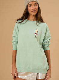 Prosec-Ho-Ho-Ho Sweatshirt Detail 2 - TULLABEE