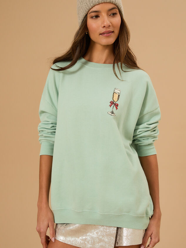 Prosec-Ho-Ho-Ho Sweatshirt Detail 2 - TULLABEE