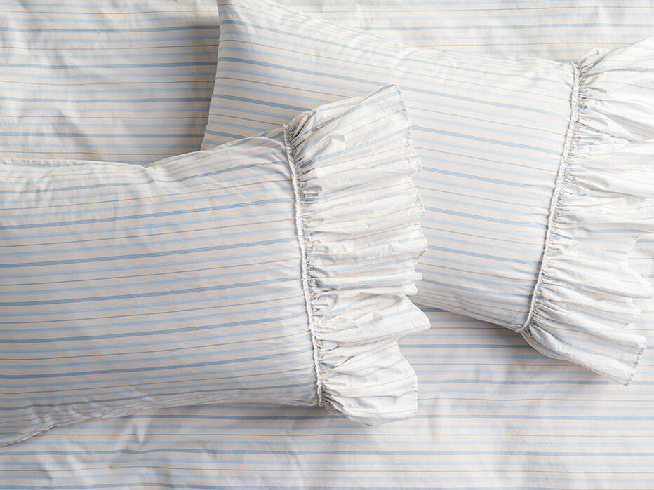 Piper Stripe Ruffle Cotton Single Sham - TULLABEE - 