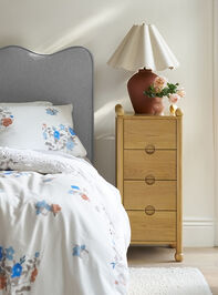 Gemma Stripe Upholstered Headboard Detail 2 - TULLABEE