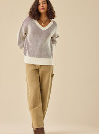 Arya Matte Chenille V-Neck Sweater Detail 3 - TULLABEE