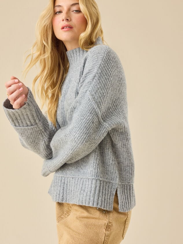 Josie Mock Neck Sweater Detail 6 - TULLABEE