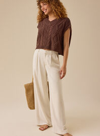 Rowlan Cable Knit Vest Detail 2 - TULLABEE