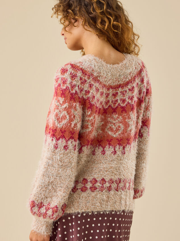 Holly Fuzzy Fair Isle Sweater Detail 6 - TULLABEE