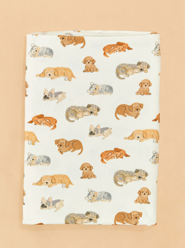 Napping Puppies Swaddle Blanket Detail 2 - TULLABEE