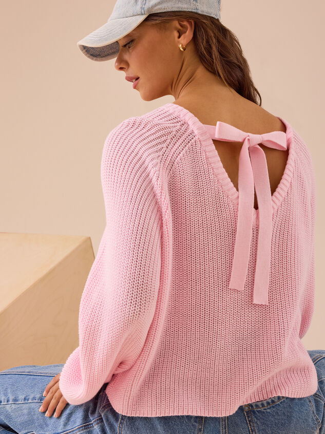 Lilly Tie Back Sweater Detail 2 - TULLABEE