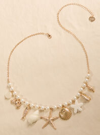 Isla Gold Pearl Charm Necklace - TULLABEE