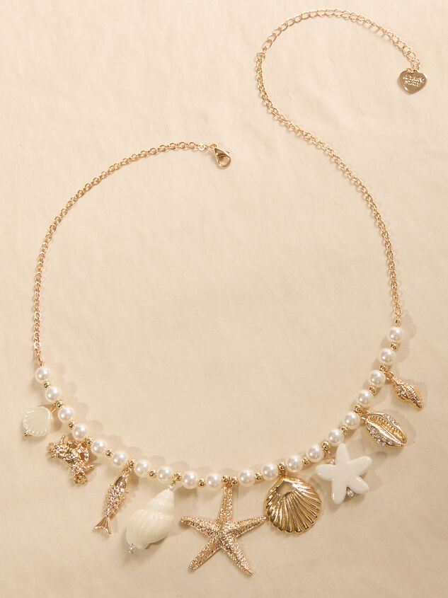 Isla Gold Pearl Charm Necklace - TULLABEE