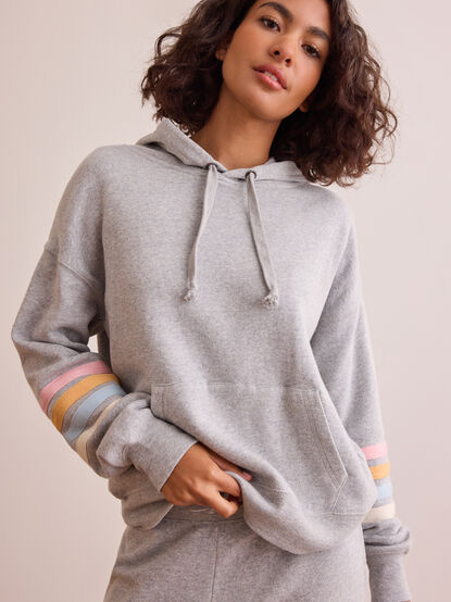 Recharge Striped Sleeve Hoodie - TULLABEE