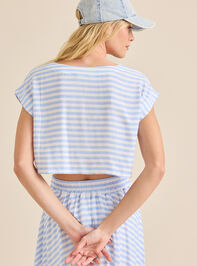 Alexis Striped Boxy Top Detail 4 - TULLABEE
