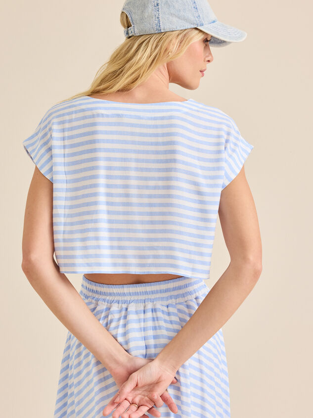 Alexis Striped Boxy Top Detail 4 - TULLABEE