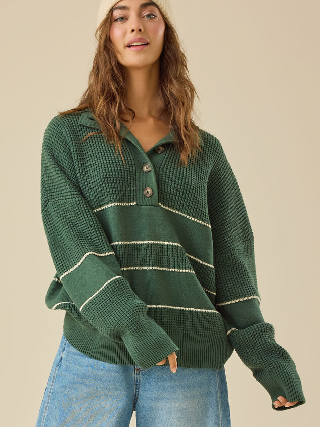 Kalea Quarter Button Sweater Detail 3 - TULLABEE