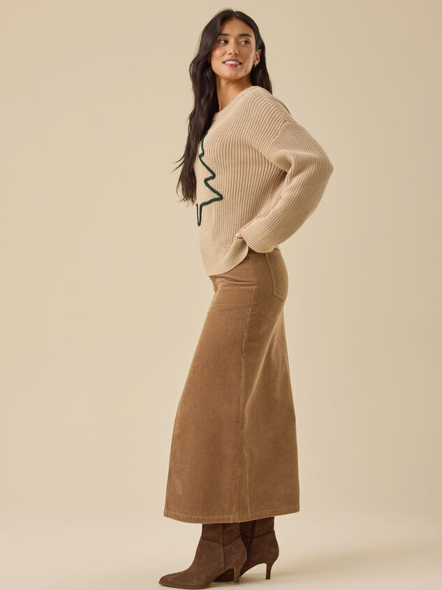 Embroidered Christmas Tree Mama Sweater Detail 3 - TULLABEE