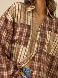 Adelaide Mixed Plaid Top Detail 2 - TULLABEE
