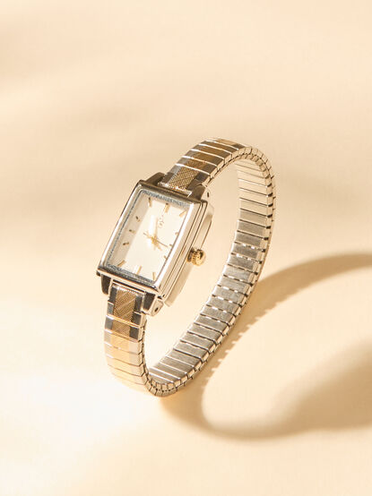 Mixed Metal Rectangle Watch - TULLABEE