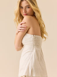 Natalie Linen Tube Top Detail 3 - TULLABEE