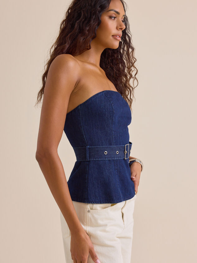 Sheridan Denim Tube Top Detail 4 - TULLABEE