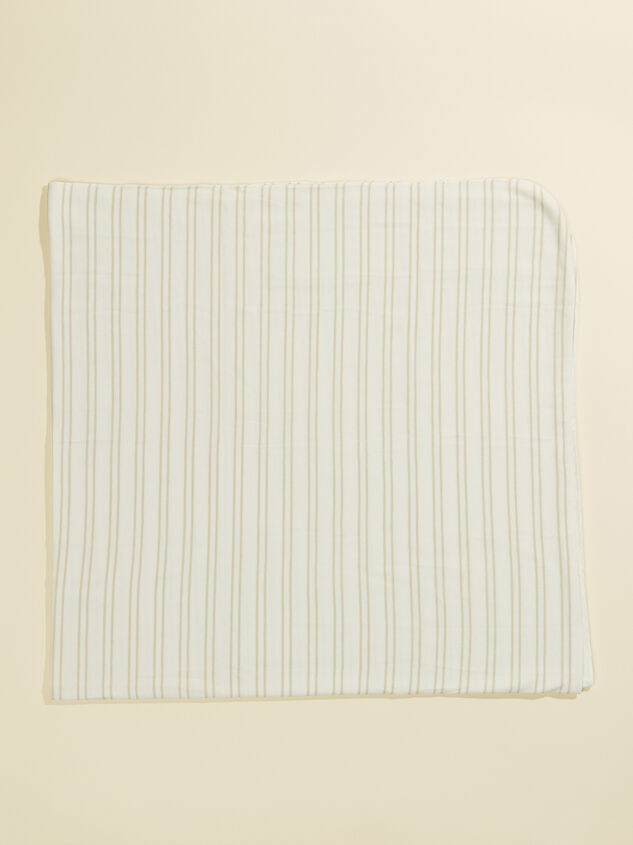 Neutral Striped Swaddle Detail 2 - TULLABEE