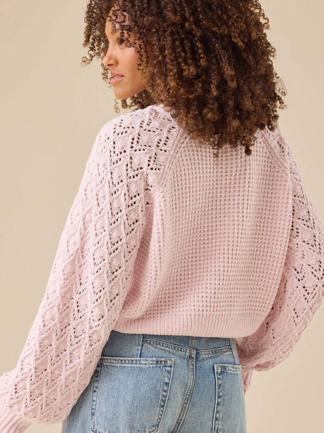 Hailey Chenille Pointelle Sweater Detail 4 - TULLABEE