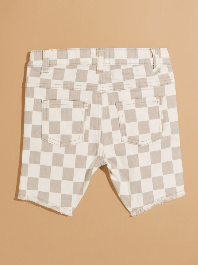 Ben Toddler Checkered Shorts Detail 3 - TULLABEE