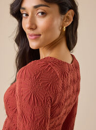 Blaire Seamless Floral Long Sleeve Cami Detail 4 - TULLABEE