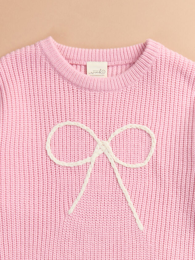Precious Embroidered Bow Sweater Detail 3 - TULLABEE