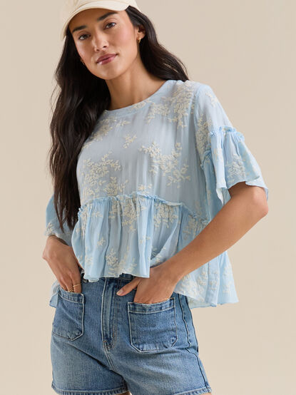 Wanda Ruffle Babydoll Top - TULLABEE