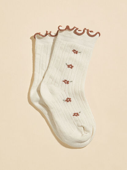 Knit Flower Socks - TULLABEE