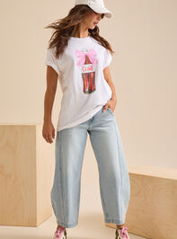 Diet Coke Bow Oversized Graphic Tee Detail 2 - TULLABEE