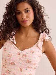 Grand Slam Floral Plaid Mini Dress Detail 2 - TULLABEE