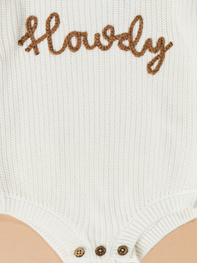 Howdy Sweater Bubble by Mudpie Detail 2 - TULLABEE