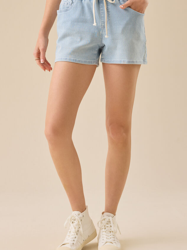 Josie Striped Drawstring Shorts Detail 3 - TULLABEE