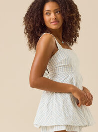 Sloane Striped Bow Back Romper Detail 3 - TULLABEE